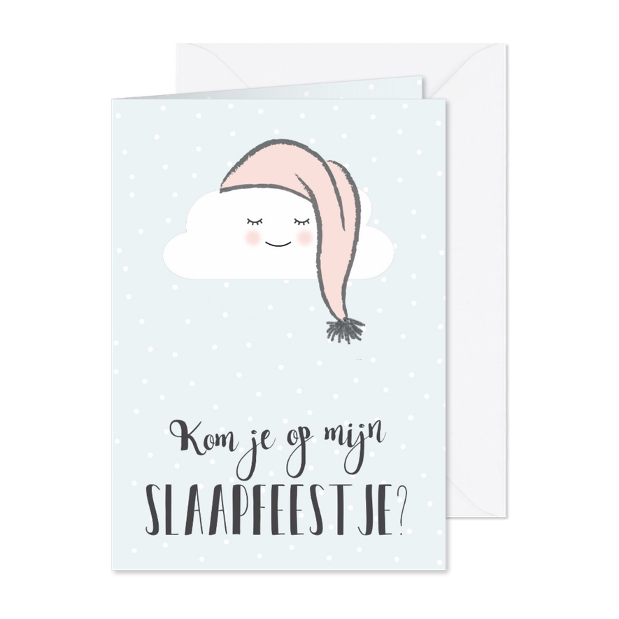 Uitnodiging slaapfeestje 1 - WW - Kaartimpressie