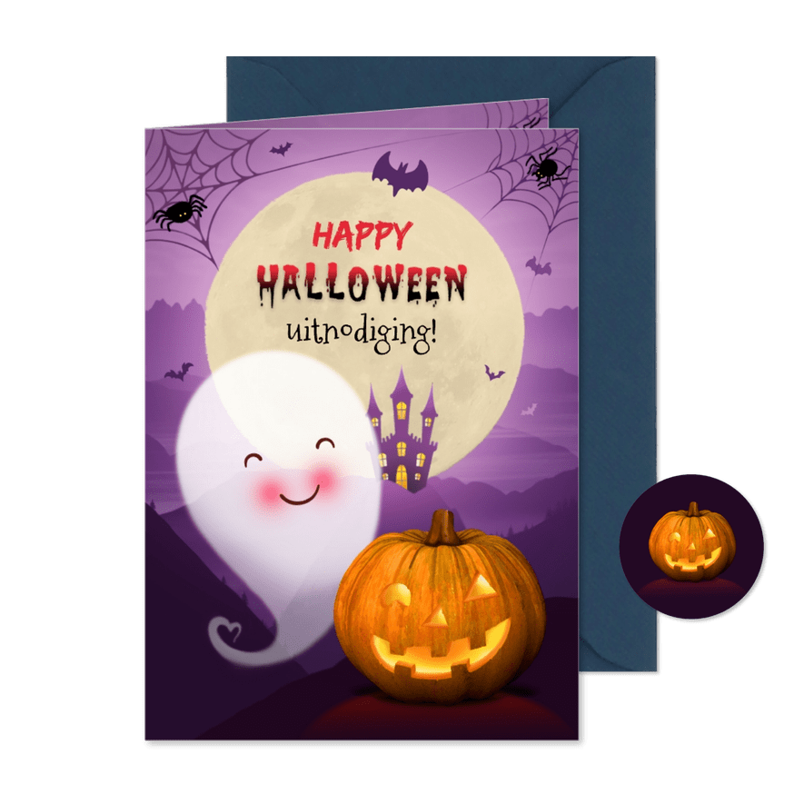 Uitnodiging spooky Halloween feest - Kaartimpressie