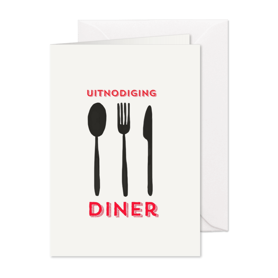 Uitnodiging Spoon Fork Knive - Kaartimpressie