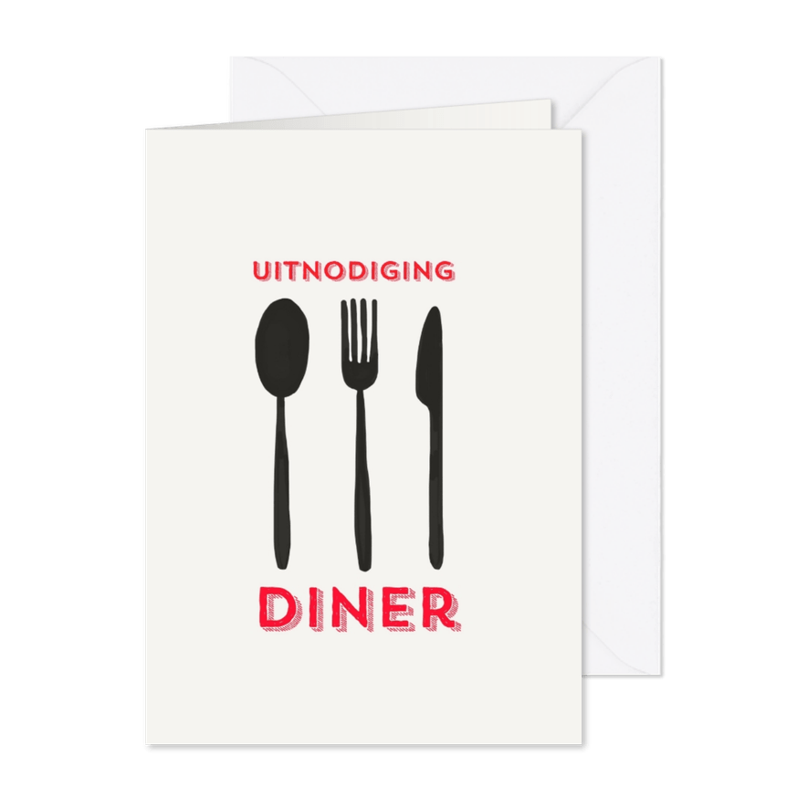 Uitnodiging Spoon Fork Knive - Kaartimpressie
