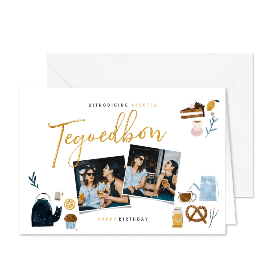 Uitnodiging Tegoedbon High Tea illustraties en foto's - Kaartimpressie