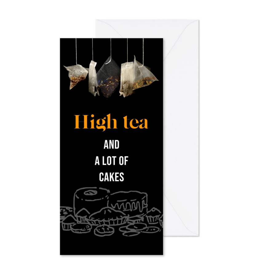 Uitnodiging theezakjes - Kaartimpressie