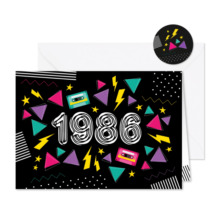 Uitnodiging themafeestje 1986 - Kaartimpressie