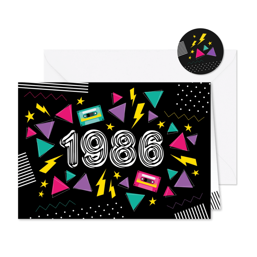 Uitnodiging themafeestje 1986 - Kaartimpressie