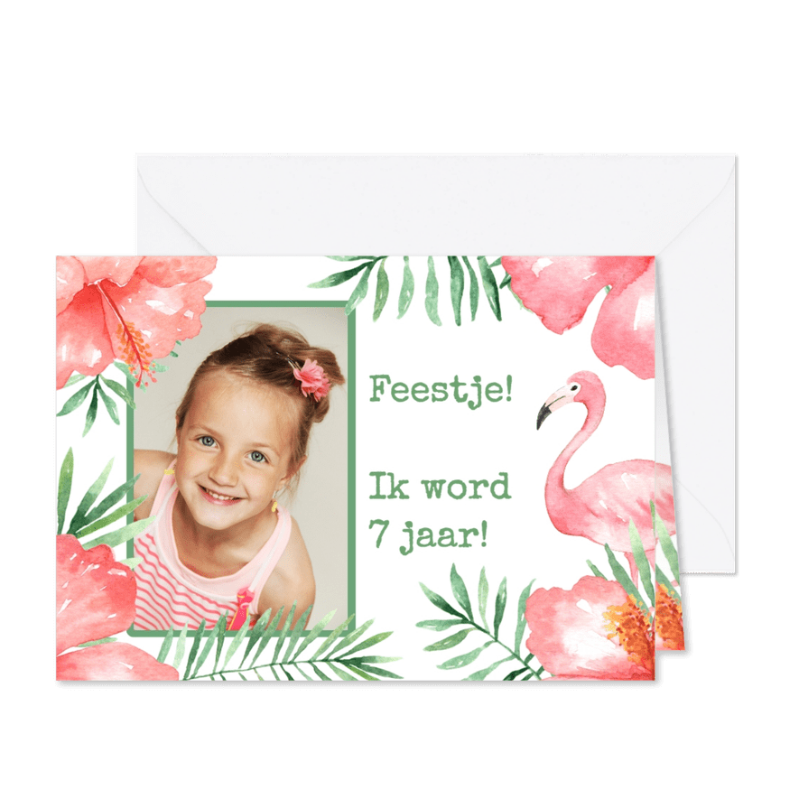 Uitnodiging Tropical met foto - WW - Kaartimpressie