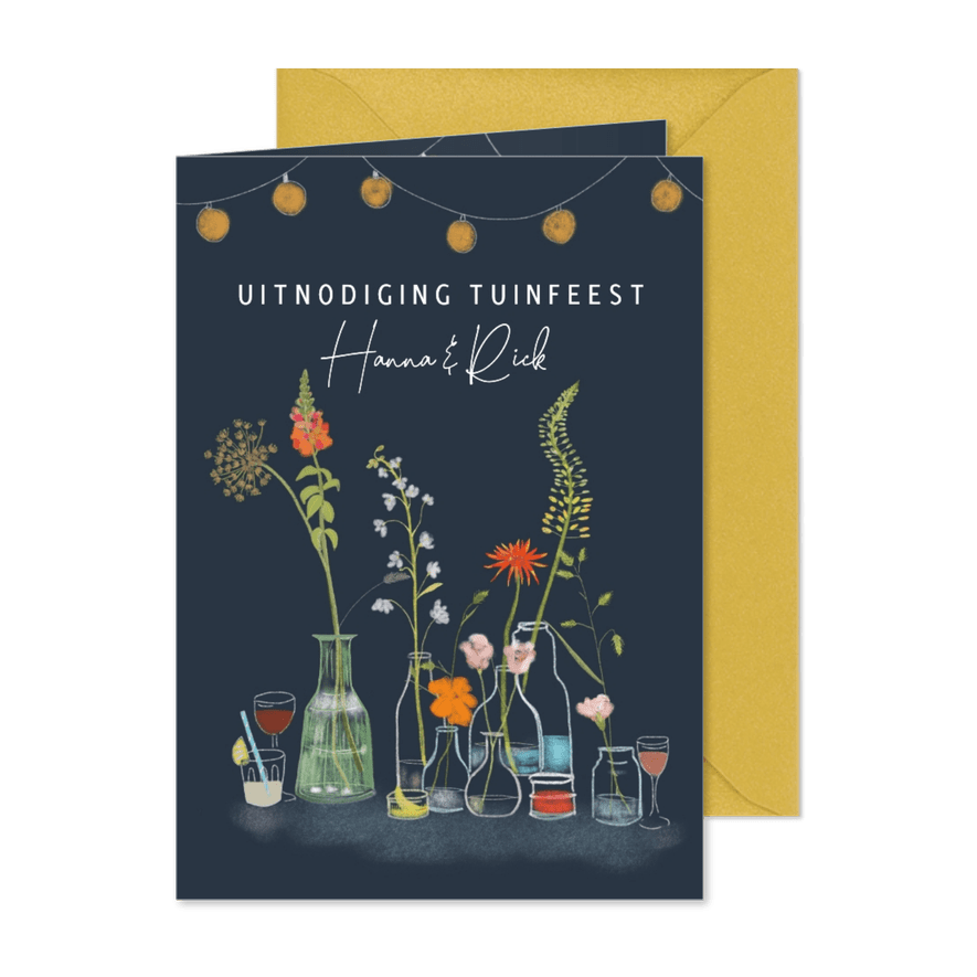 Uitnodiging tuinfeest Flowers & Drinks - Kaartimpressie