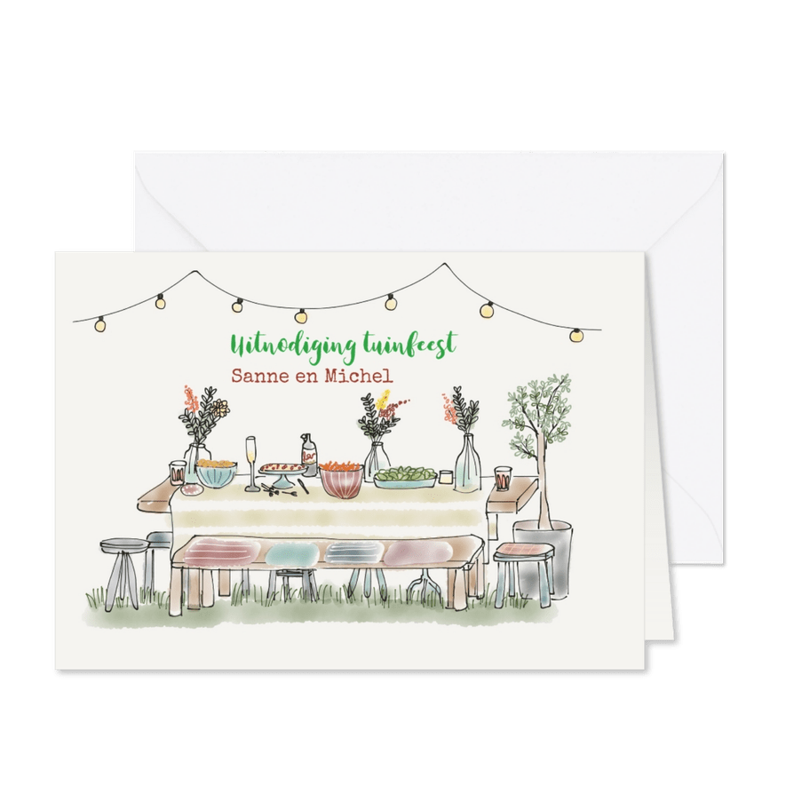 Uitnodiging tuintafel - Kaartimpressie