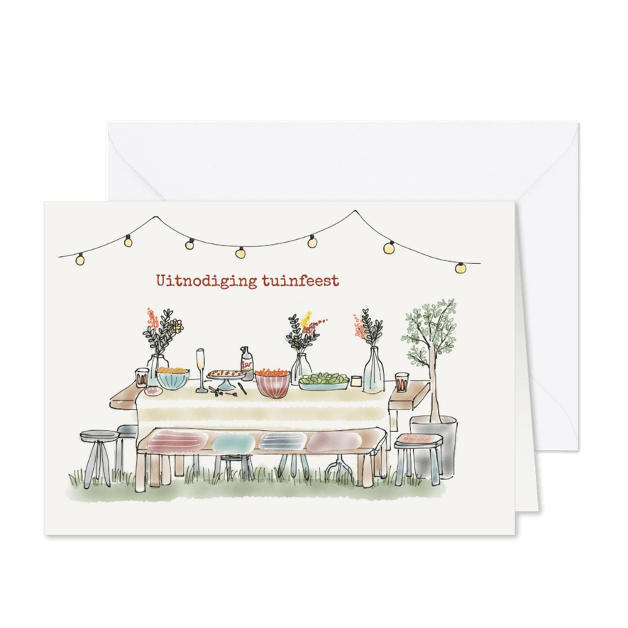 Uitnodiging tuintafel - Kaartimpressie