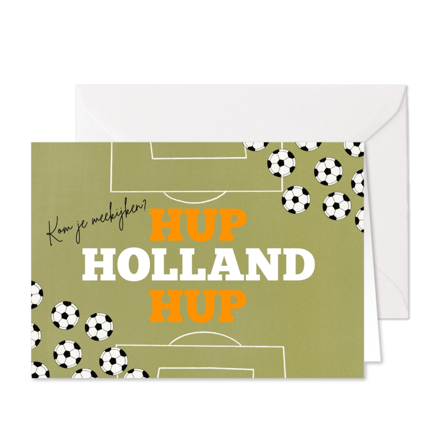 Uitnodiging TV WK voetbal kijken hup holland hup oranje - Kaartimpressie