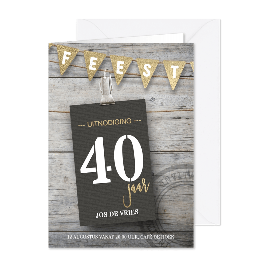 Uitnodiging verjaardag 30 40 50 jaar - Kaartimpressie
