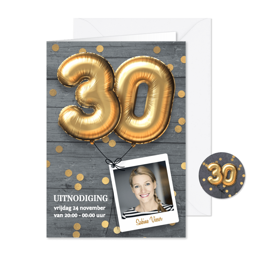 Uitnodiging verjaardag 30 jaar - Kaartimpressie
