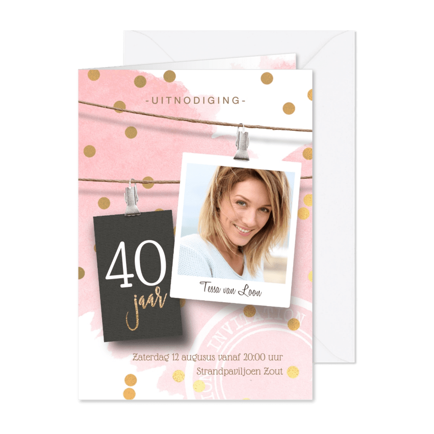 Uitnodiging verjaardag 40 - Kaartimpressie