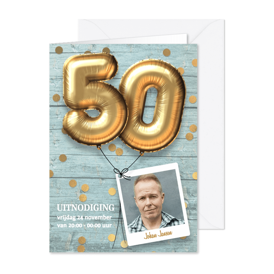 Uitnodiging verjaardag 50 jaar - Kaartimpressie