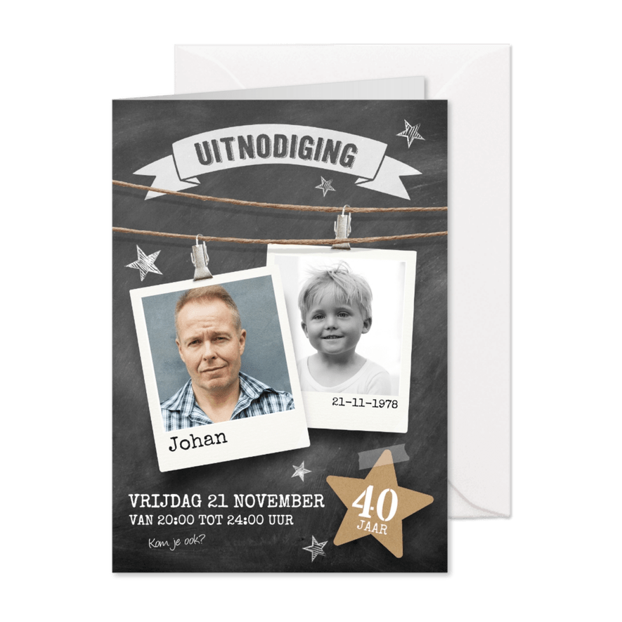 Uitnodiging verjaardag jubileum - Kaartimpressie