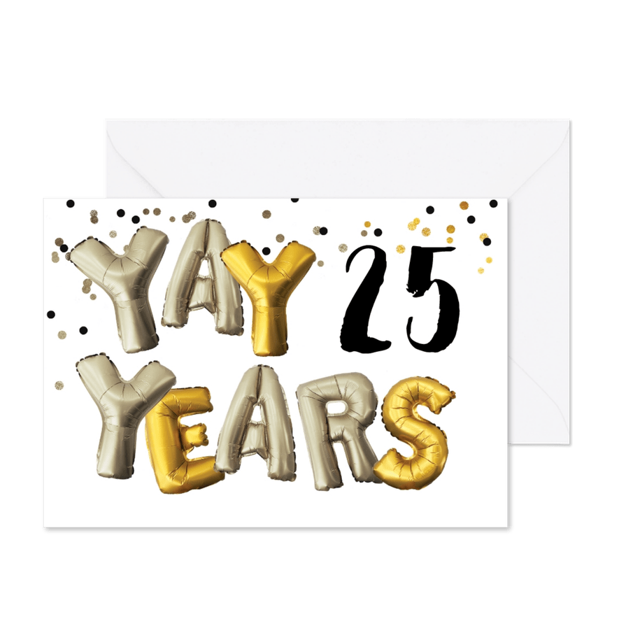 Uitnodiging verjaardag leeftijd aanpasbaar goud zilver - Kaartimpressie