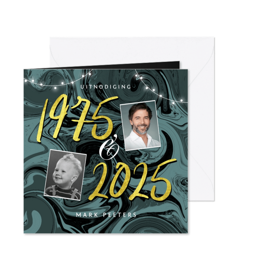 Uitnodiging verjaardag verf trendy 50 jaar - Kaartimpressie