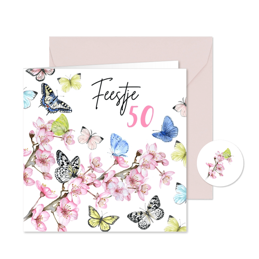 Uitnodiging verjaardag vijftig - Kaartimpressie