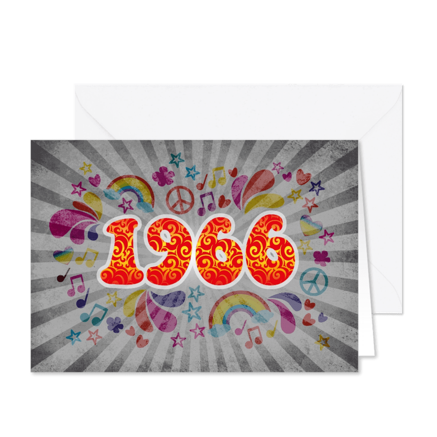 Uitnodiging verjaardagsfeestje 1966 - Kaartimpressie