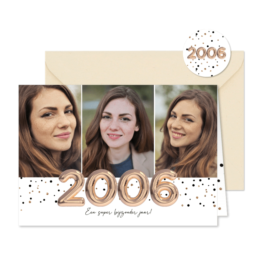 Uitnodiging voor 18 jaar feest jaar 2007 - Kaartimpressie