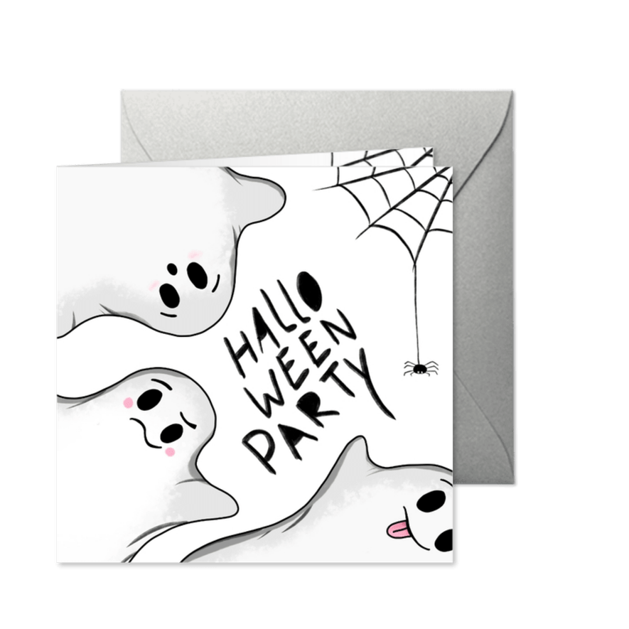 Uitnodiging voor een Halloween feestje - Kaartimpressie