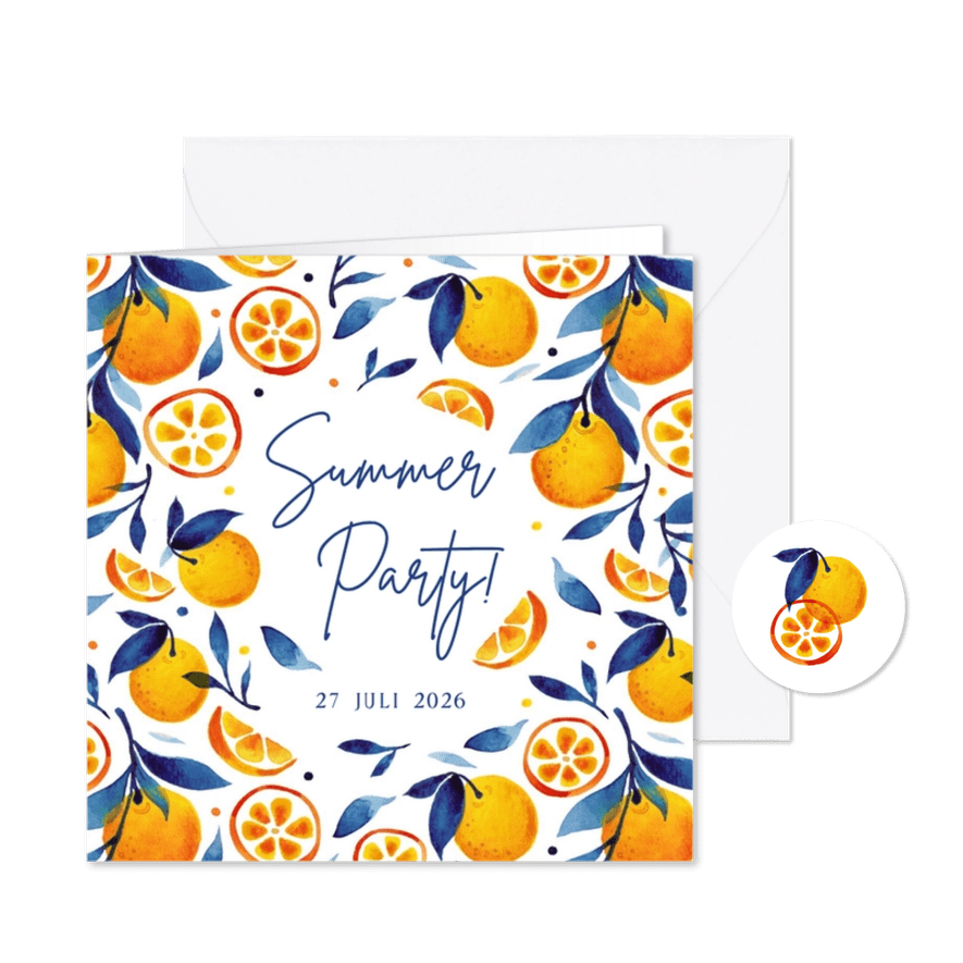 Uitnodiging voor een zomers tuinfeestje  - Kaartimpressie