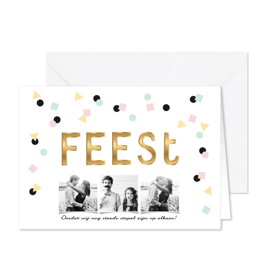 Uitnodiging voor elk tof en hip feest - Kaartimpressie