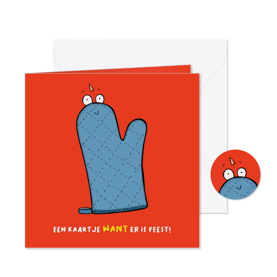 Uitnodiging want er is feest...! - Kaartimpressie