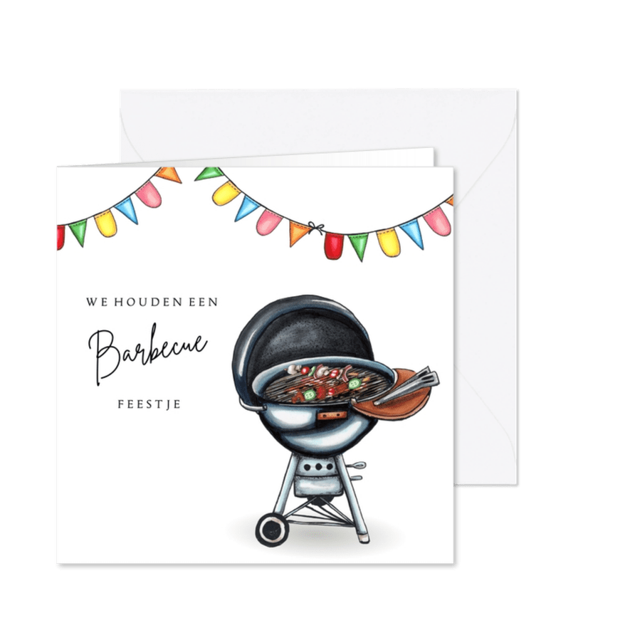 Uitnodigingen barbecue kaart - Kaartimpressie