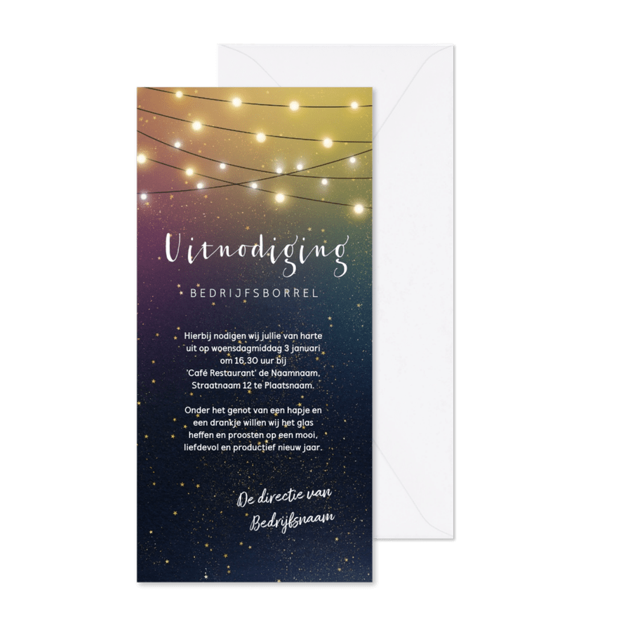 Uitnodigingskaart bedrijfsborrel - Kaartimpressie