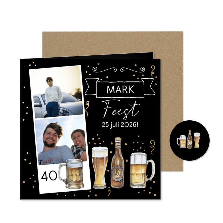 Uitnodigingskaart bier foto - Kaartimpressie