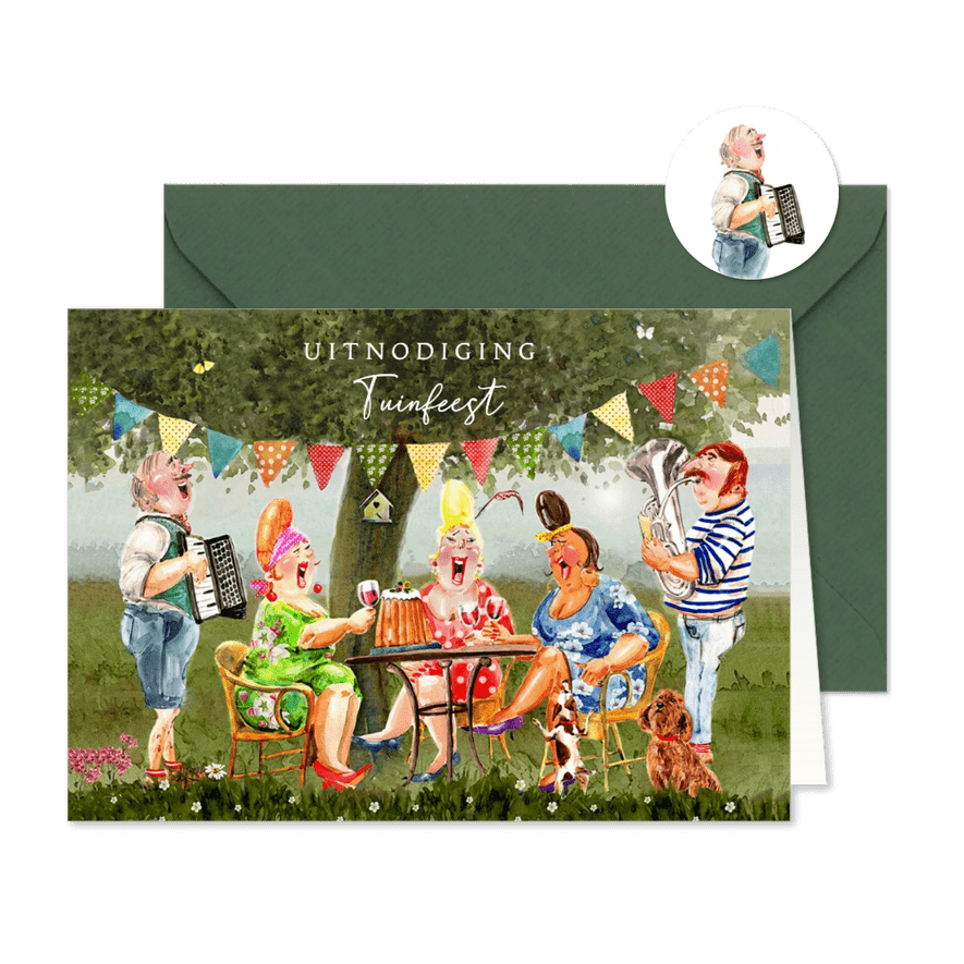 Uitnodigingskaart feestje met muzikanten - Kaartimpressie