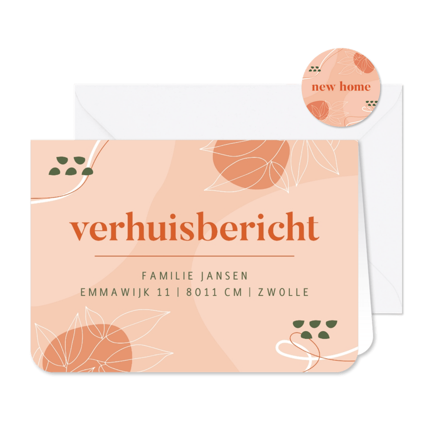 Verhuisbericht abstract  - Kaartimpressie