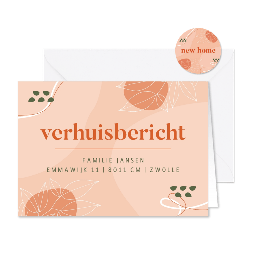 Verhuisbericht abstract - Kaartimpressie