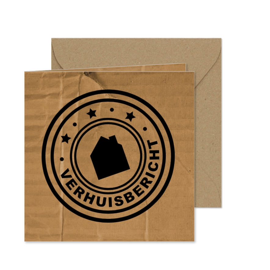 Verhuisbericht Karton Stempel - Kaartimpressie
