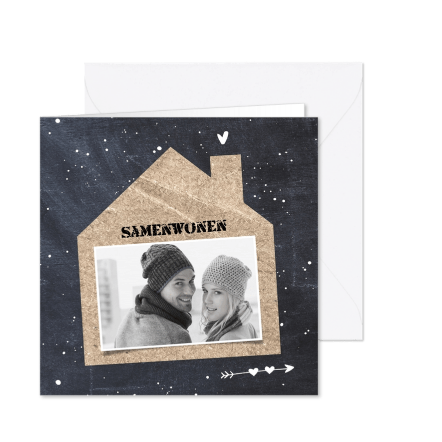 Verhuisbericht Samenwonen krijtbord foto - Kaartimpressie