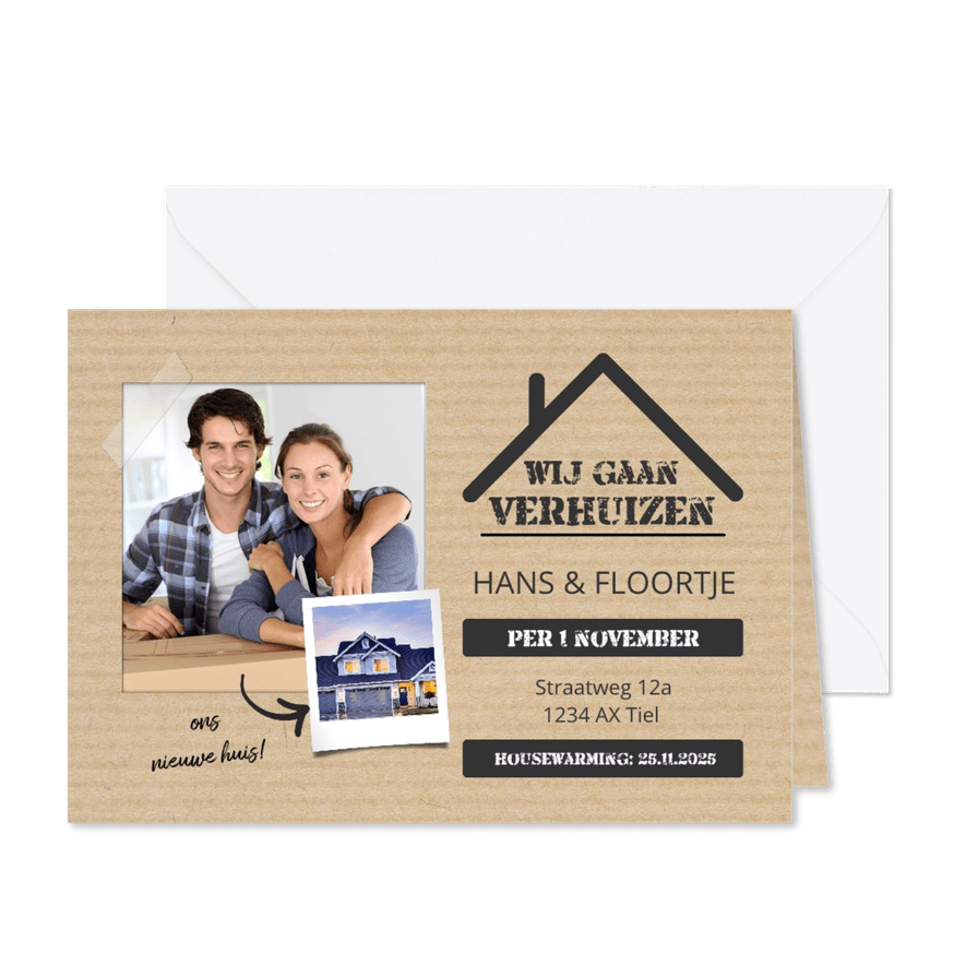 Verhuisbericht - wij gaan verhuizen fotokaart - Kaartimpressie