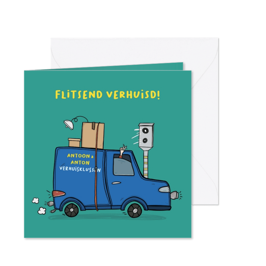 Verhuiskaart busje komt zo.... - Kaartimpressie