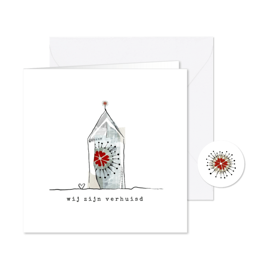Verhuiskaart collage huis - Kaartimpressie