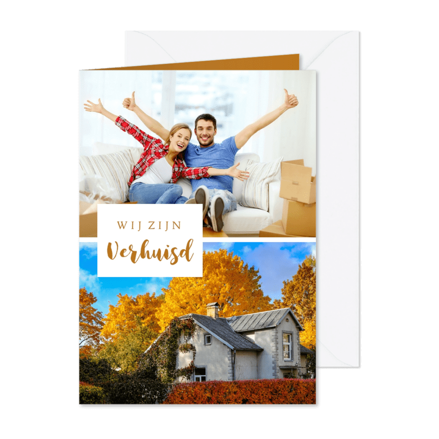 Verhuiskaart collage staand - OT - Kaartimpressie