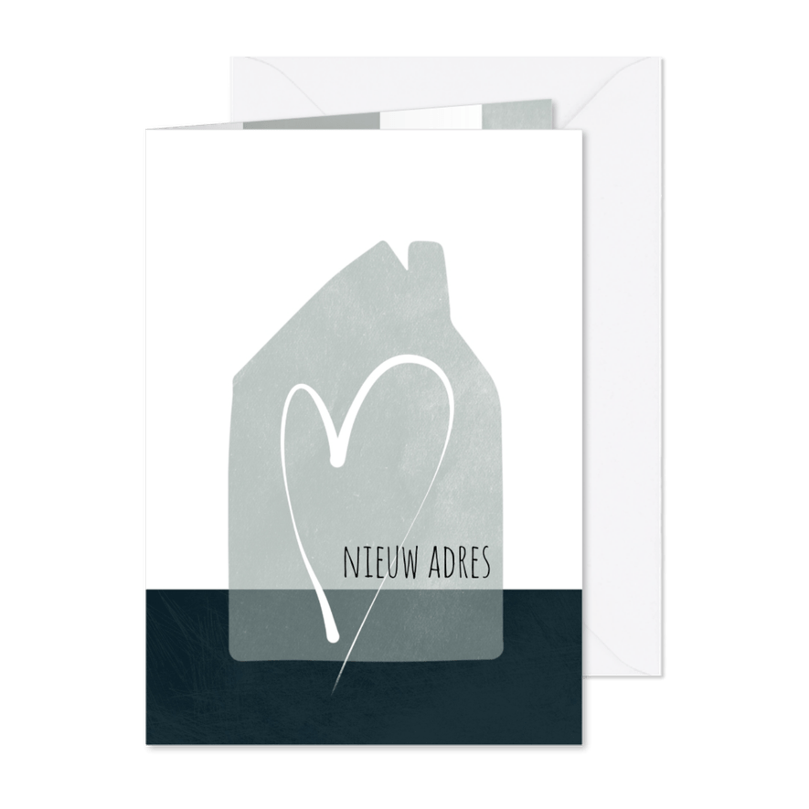 Verhuiskaart eenvoudig, met foto's op de binnenzijde - Kaartimpressie