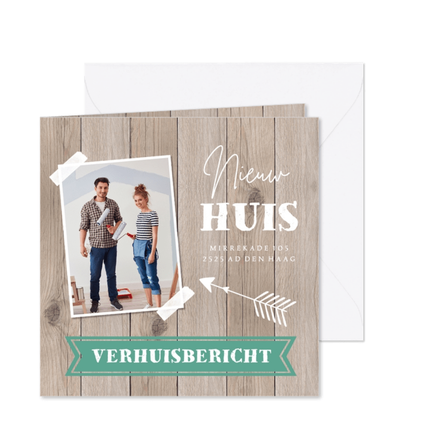 Verhuiskaart foto houtlook - Kaartimpressie