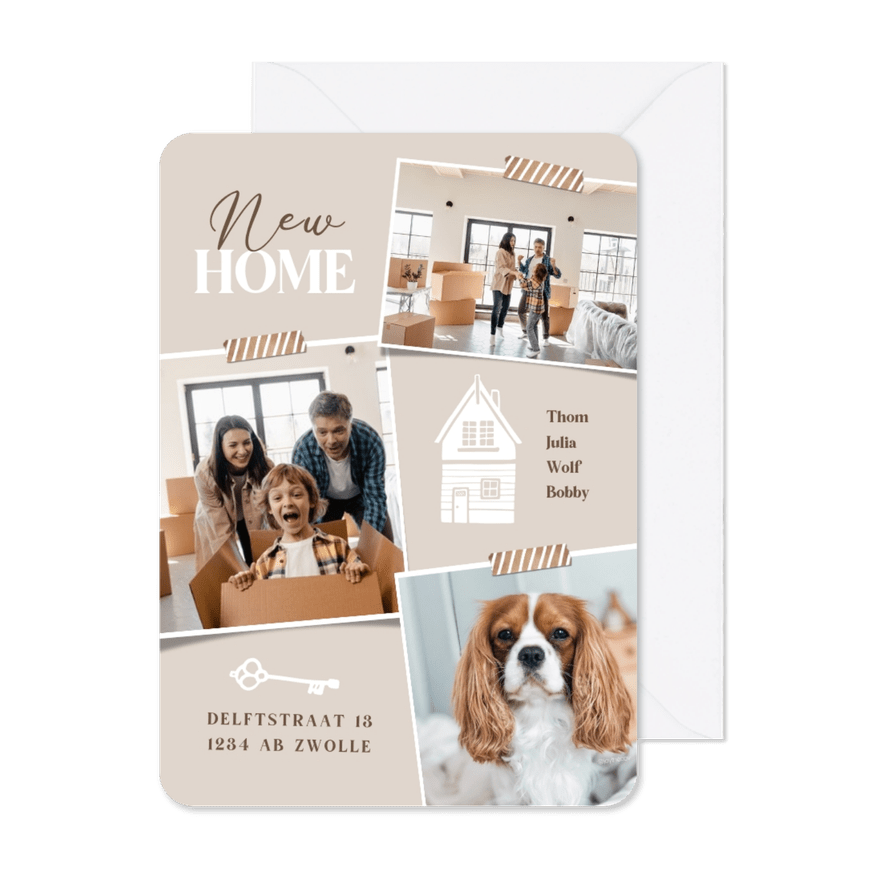 Verhuiskaart fotokaart sleutel huis new home - Kaartimpressie