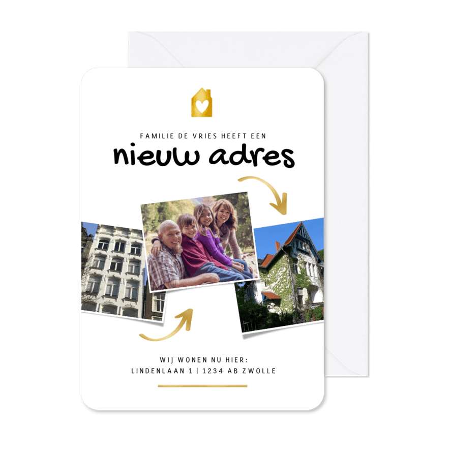 Verhuiskaart foto's oud huis nieuw huis - Kaartimpressie