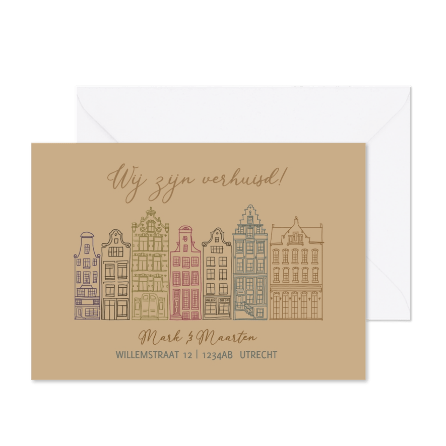 Verhuiskaart gevels oudhollands  - Kaartimpressie