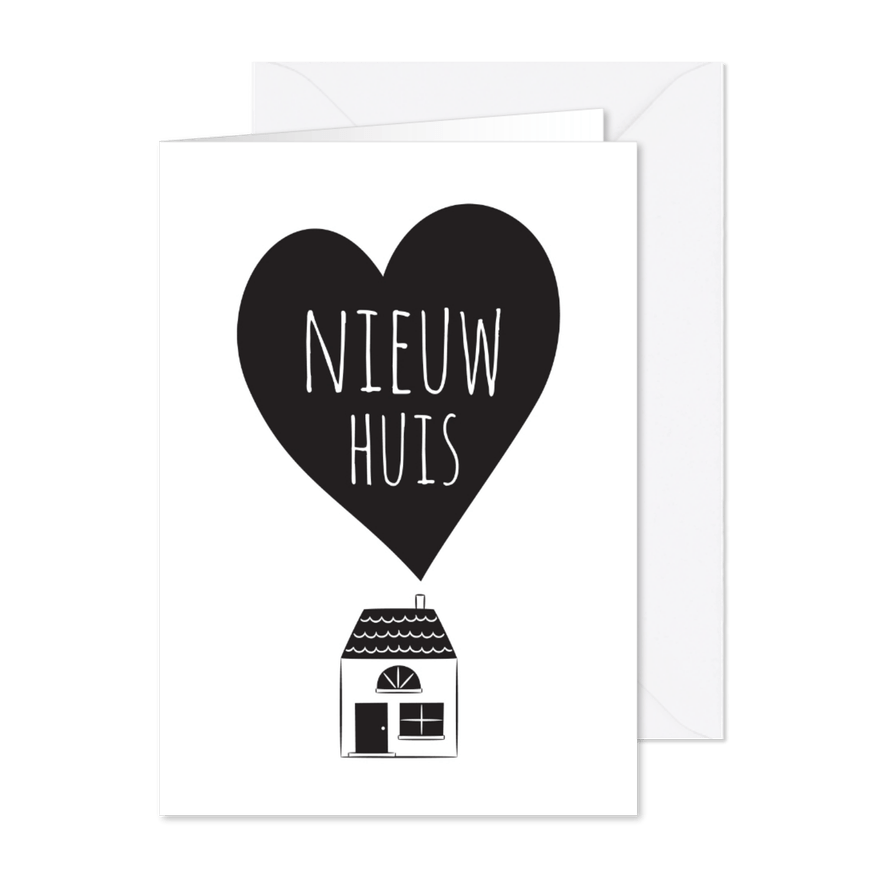 Verhuiskaart huisje hartje - Kaartimpressie