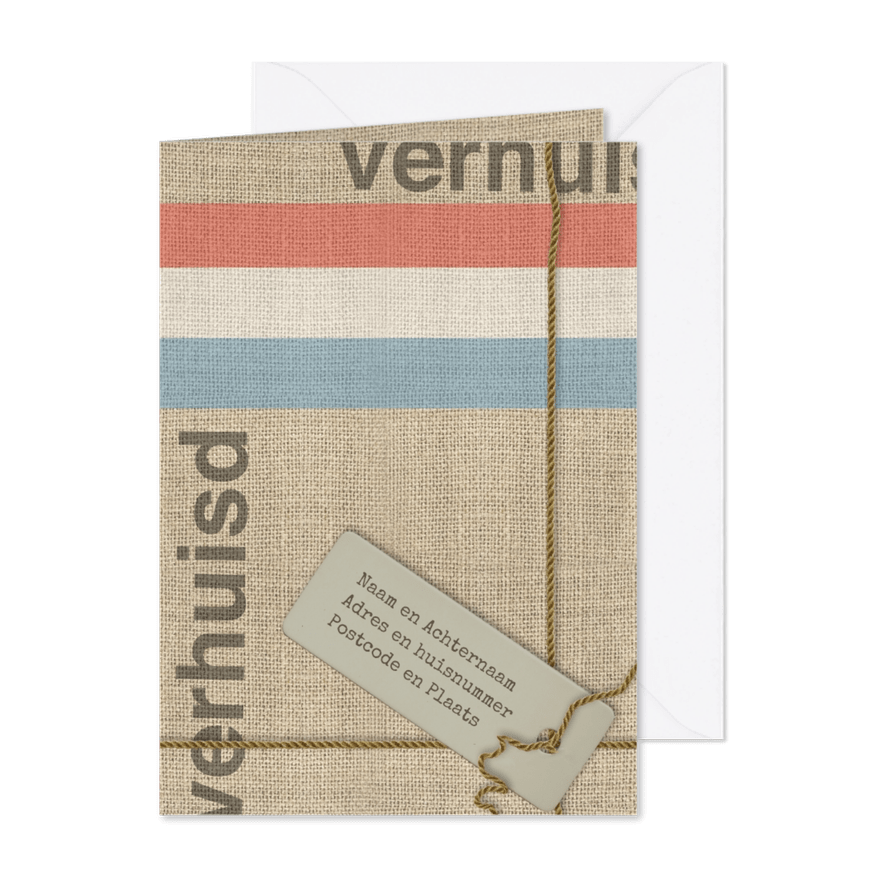 Verhuiskaart Jute en touw - Kaartimpressie