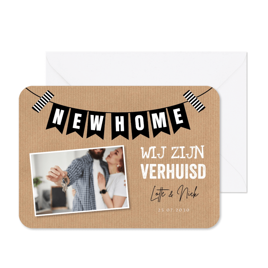 Verhuiskaart kraftlook foto slinger - Kaartimpressie