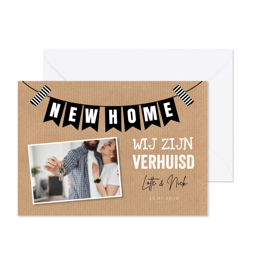 Verhuiskaart kraftlook foto slinger - Kaartimpressie