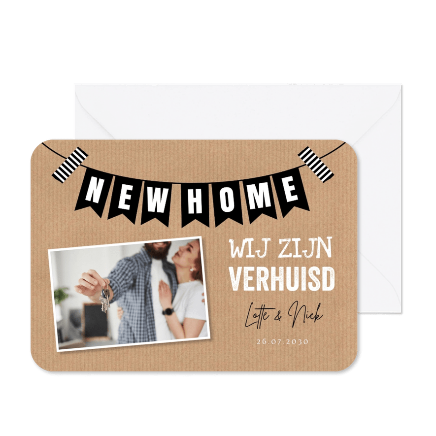 Verhuiskaart kraftlook foto slinger - Kaartimpressie