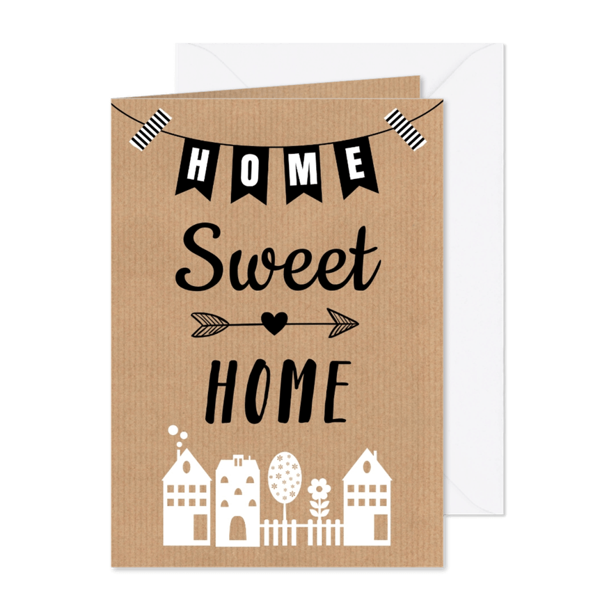 Verhuiskaart kraftlook huisjes slinger - Kaartimpressie